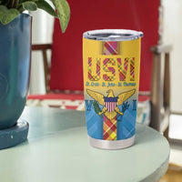 US Virgin Islands Tumbler Cup Madras Pattern Gradient Style - Wonder Print Shop