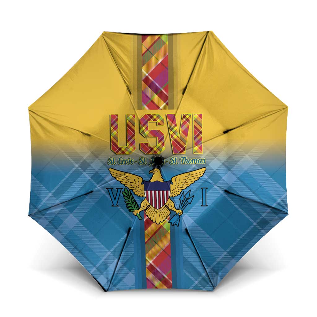 US Virgin Islands Umbrella Madras Pattern Gradient Style - Wonder Print Shop