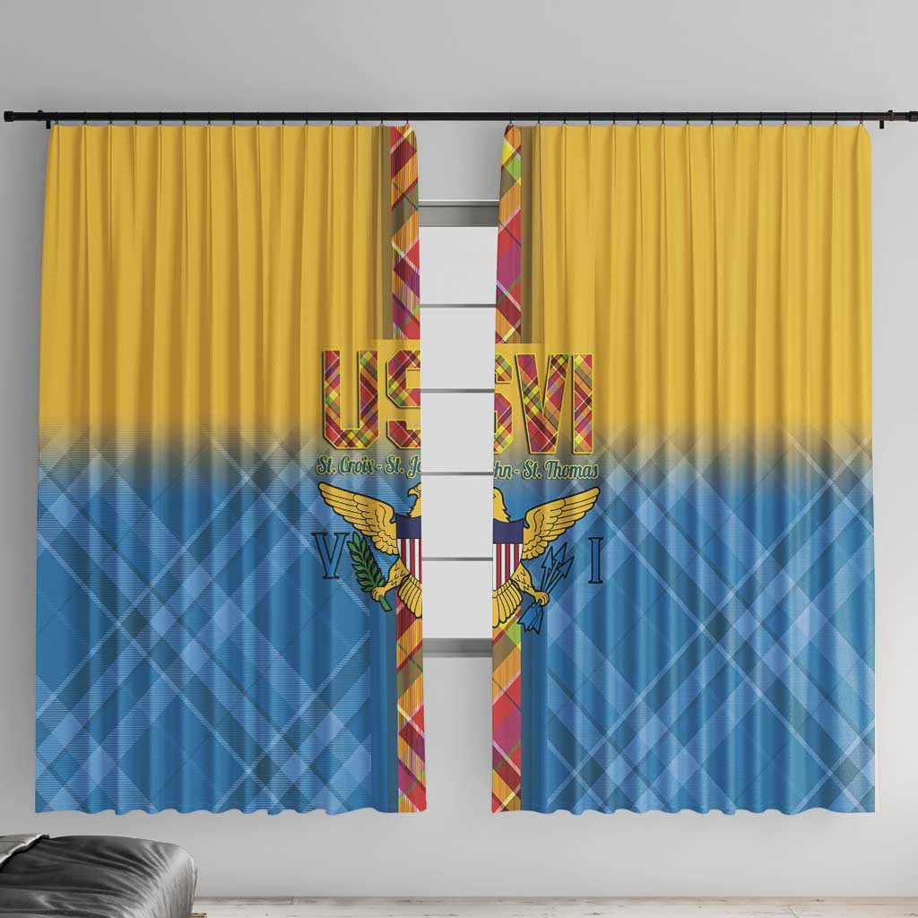 US Virgin Islands Window Curtain Madras Pattern Gradient Style - Wonder Print Shop