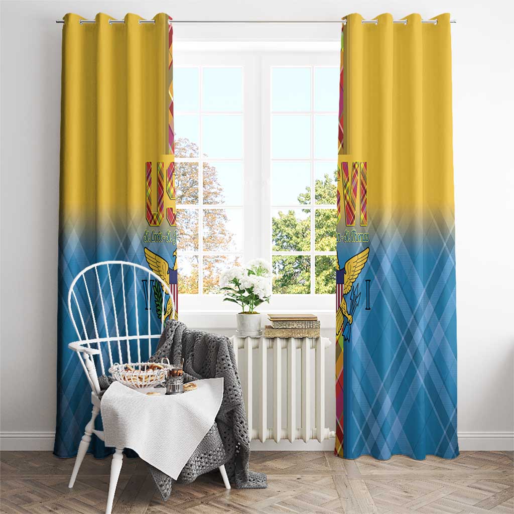 US Virgin Islands Window Curtain Madras Pattern Gradient Style - Wonder Print Shop