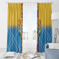 US Virgin Islands Window Curtain Madras Pattern Gradient Style - Wonder Print Shop