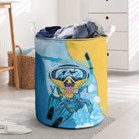 US Virgin Islands Snorkeling Laundry Basket Sea Turtle Snorkel Ocean Style - Wonder Print Shop