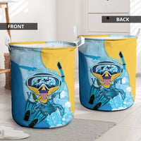US Virgin Islands Snorkeling Laundry Basket Sea Turtle Snorkel Ocean Style - Wonder Print Shop