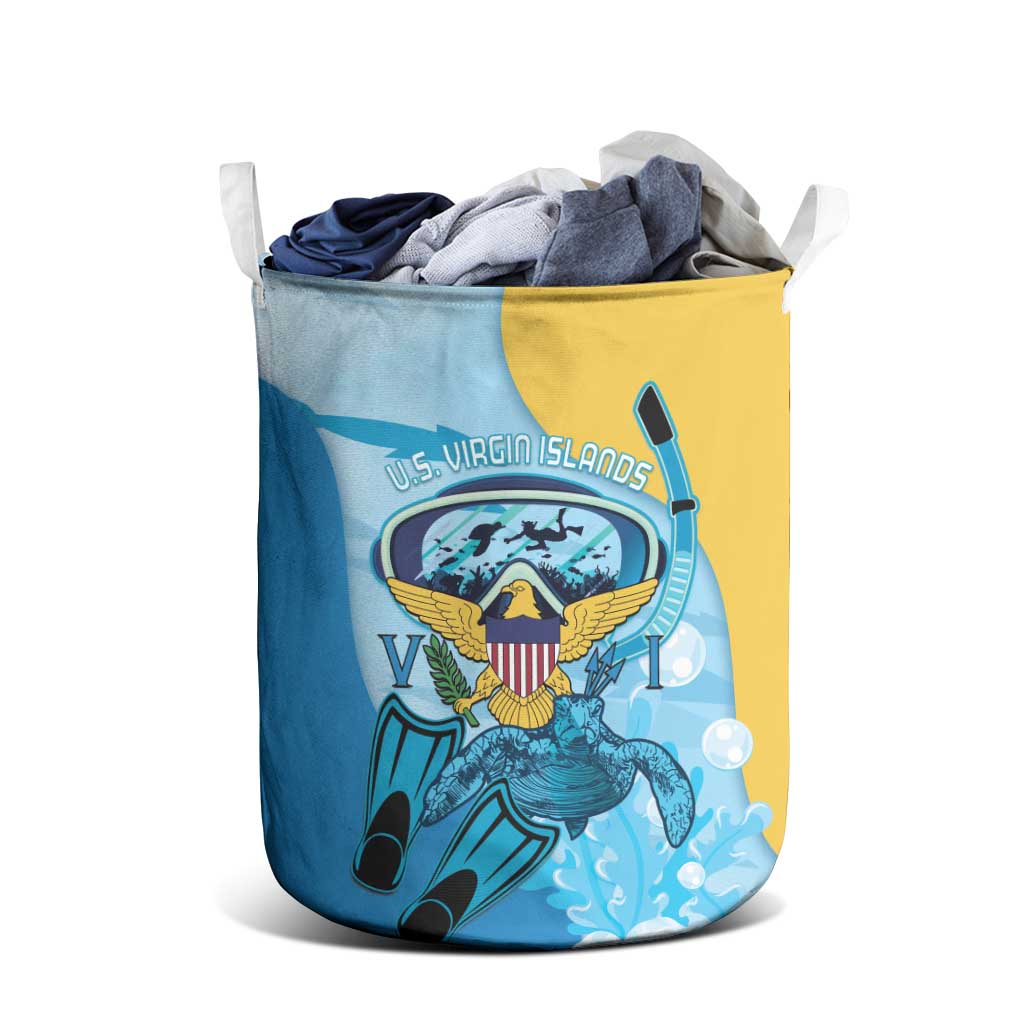 US Virgin Islands Snorkeling Laundry Basket Sea Turtle Snorkel Ocean Style - Wonder Print Shop