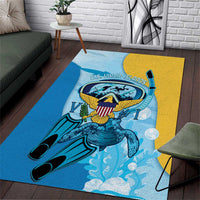 US Virgin Islands Snorkeling Area Rug Sea Turtle Snorkel Ocean Style - Wonder Print Shop