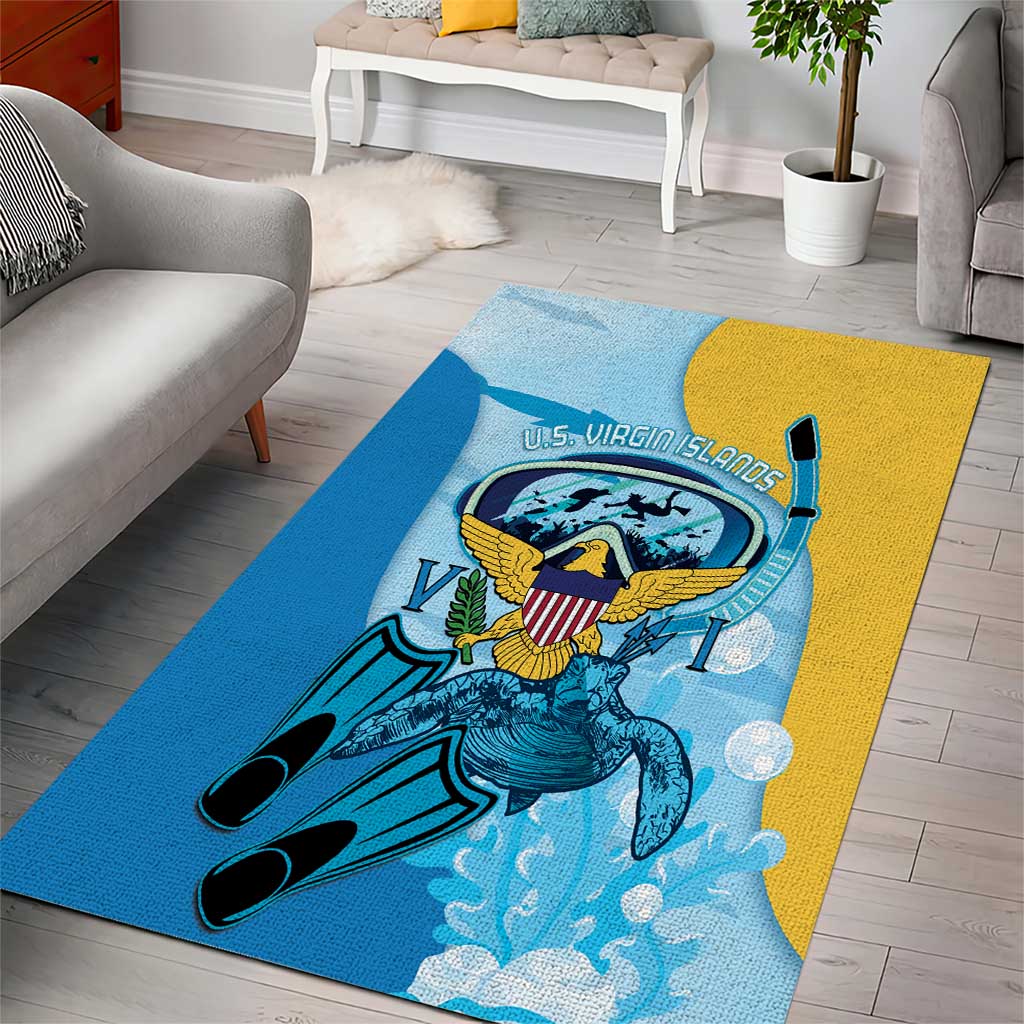 US Virgin Islands Snorkeling Area Rug Sea Turtle Snorkel Ocean Style - Wonder Print Shop