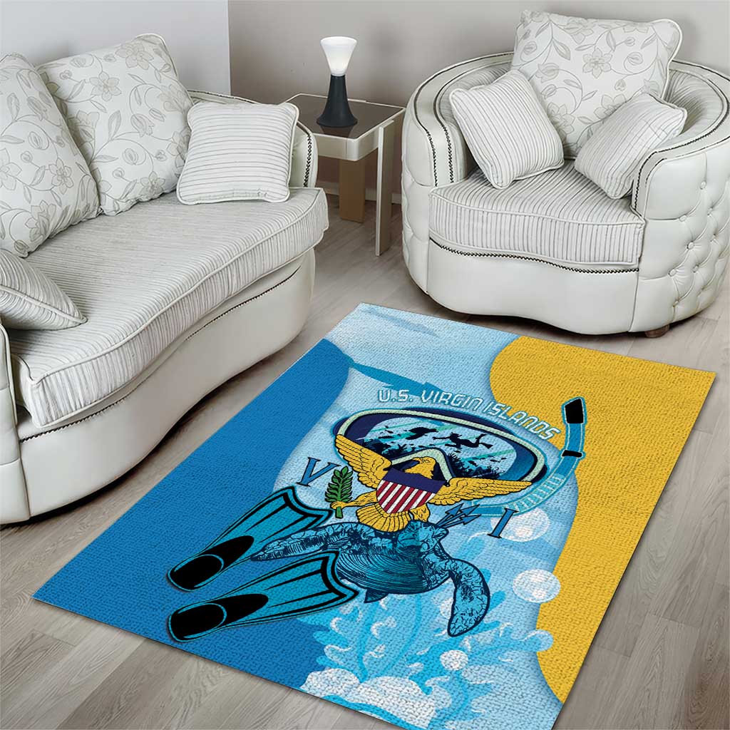 US Virgin Islands Snorkeling Area Rug Sea Turtle Snorkel Ocean Style - Wonder Print Shop