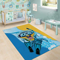 US Virgin Islands Snorkeling Area Rug Sea Turtle Snorkel Ocean Style - Wonder Print Shop