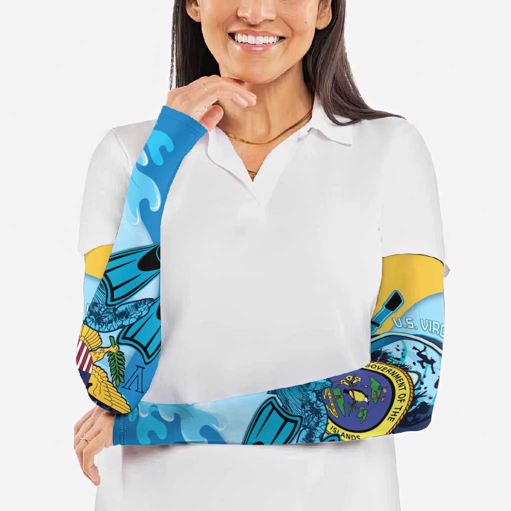 US Virgin Islands Snorkeling Arm Sleeves Sea Turtle Snorkel Ocean Style - Wonder Print Shop