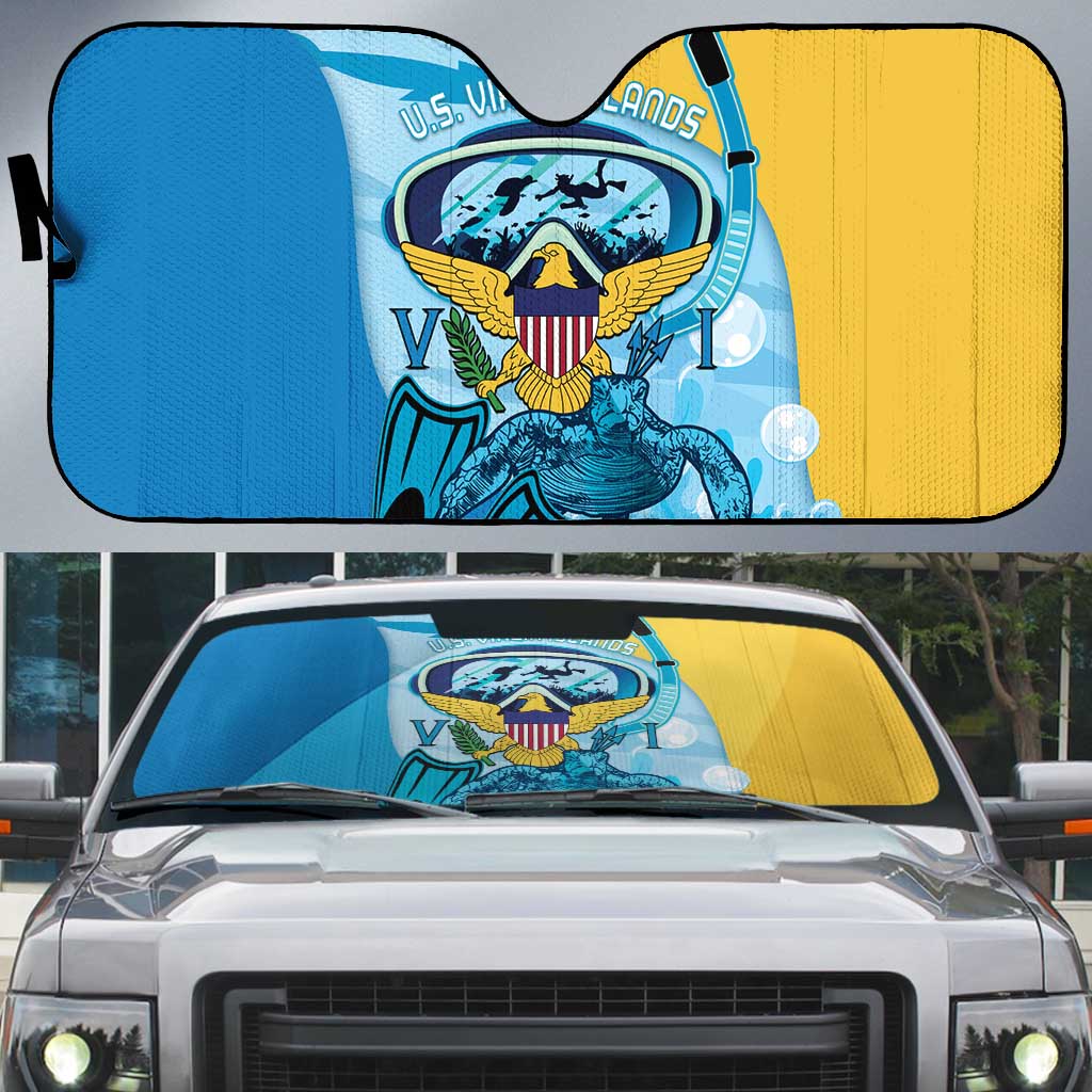 US Virgin Islands Snorkeling Auto Sun Shade Sea Turtle Snorkel Ocean Style - Wonder Print Shop