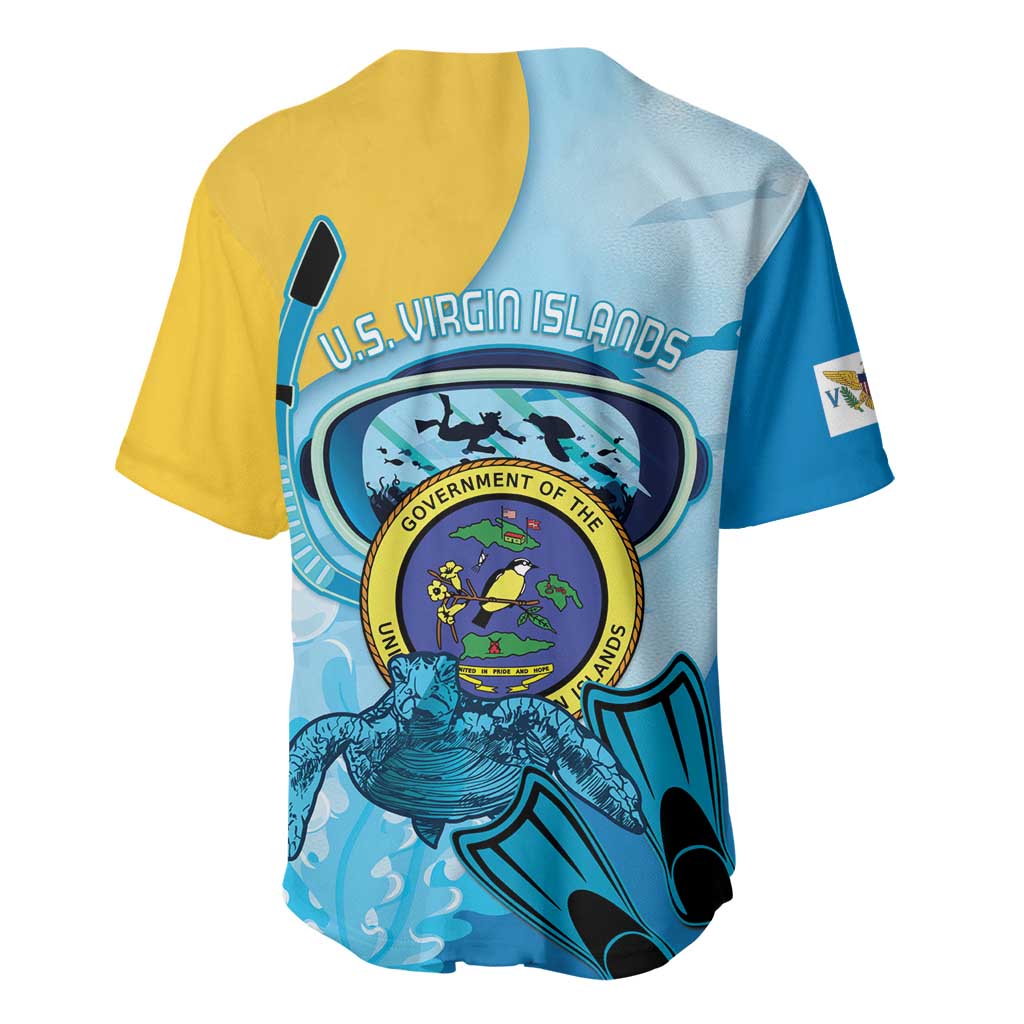 US Virgin Islands Snorkeling Baseball Jersey Sea Turtle Snorkel Ocean Style - Wonder Print Shop