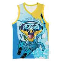 US Virgin Islands Snorkeling Basketball Jersey Sea Turtle Snorkel Ocean Style - Wonder Print Shop
