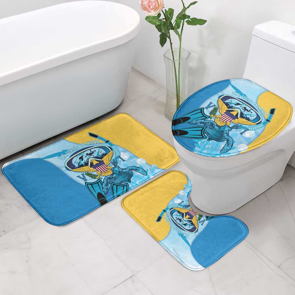 US Virgin Islands Snorkeling Bathroom Set Sea Turtle Snorkel Ocean Style - Wonder Print Shop