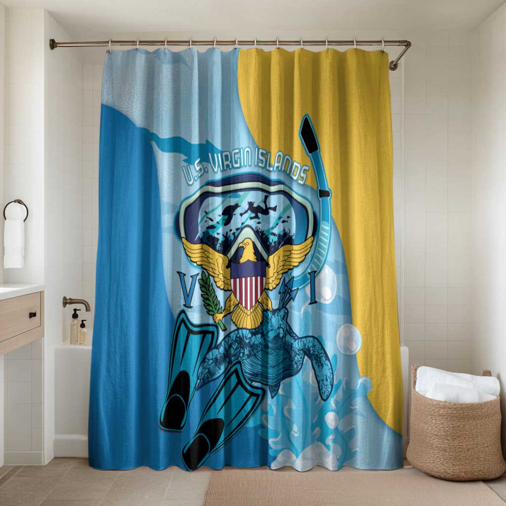 US Virgin Islands Snorkeling Bathroom Set Sea Turtle Snorkel Ocean Style - Wonder Print Shop