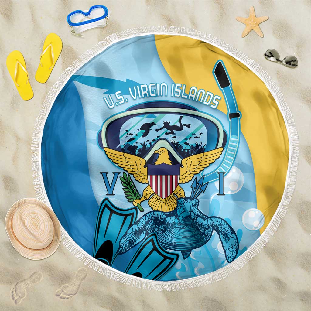 US Virgin Islands Snorkeling Beach Blanket Sea Turtle Snorkel Ocean Style - Wonder Print Shop