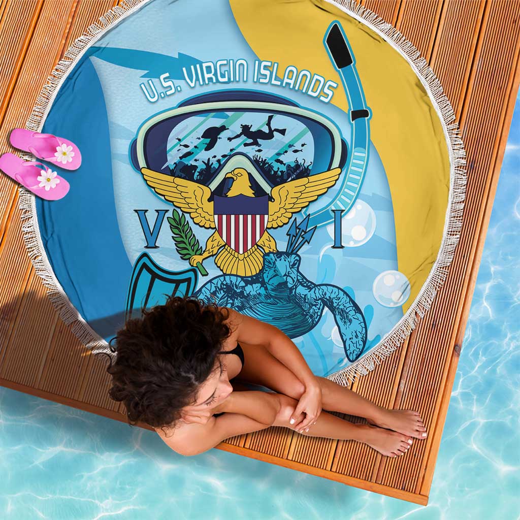 US Virgin Islands Snorkeling Beach Blanket Sea Turtle Snorkel Ocean Style - Wonder Print Shop
