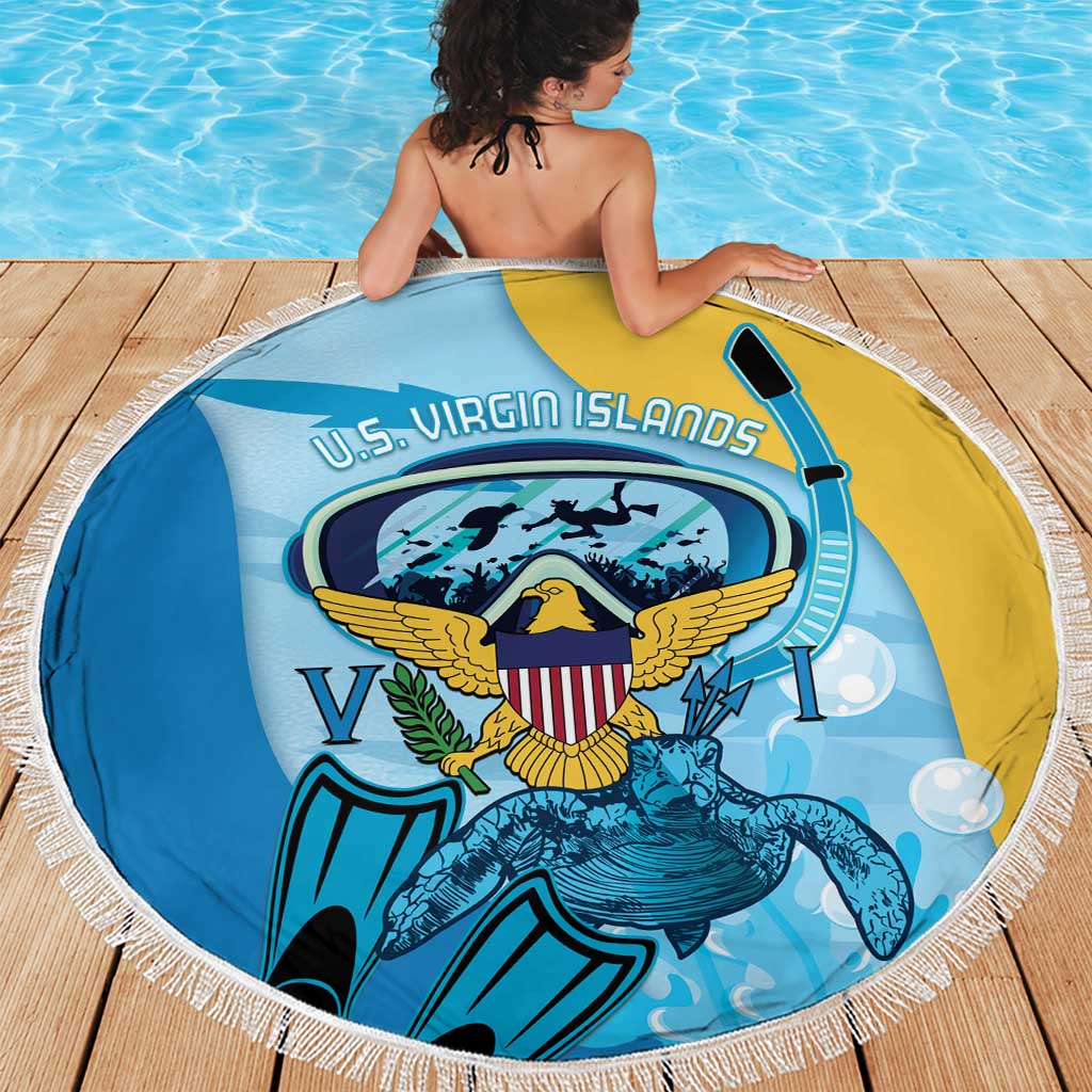 US Virgin Islands Snorkeling Beach Blanket Sea Turtle Snorkel Ocean Style - Wonder Print Shop