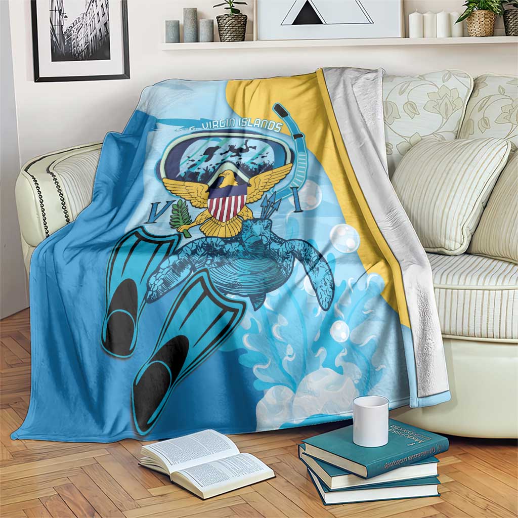 US Virgin Islands Snorkeling Blanket Sea Turtle Snorkel Ocean Style - Wonder Print Shop