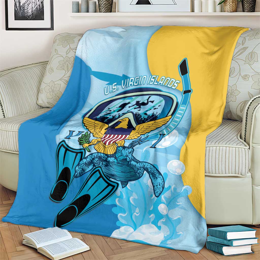 US Virgin Islands Snorkeling Blanket Sea Turtle Snorkel Ocean Style - Wonder Print Shop