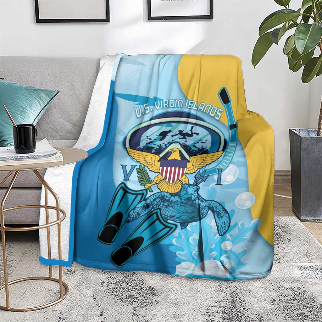 US Virgin Islands Snorkeling Blanket Sea Turtle Snorkel Ocean Style - Wonder Print Shop