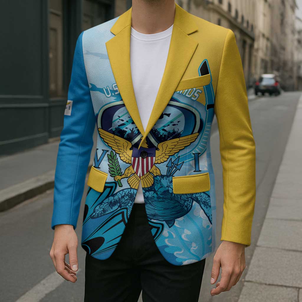 US Virgin Islands Snorkeling Blazer Sea Turtle Snorkel Ocean Style - Wonder Print Shop
