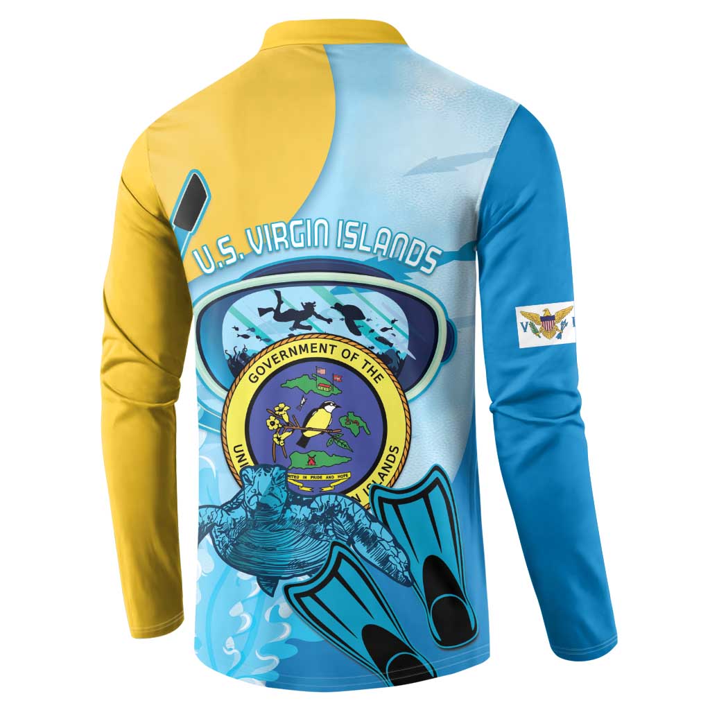 US Virgin Islands Snorkeling Button Sweatshirt Sea Turtle Snorkel Ocean Style - Wonder Print Shop