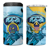 US Virgin Islands Snorkeling 4 in 1 Can Cooler Tumbler Sea Turtle Snorkel Ocean Style - Wonder Print Shop