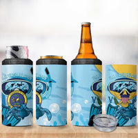 US Virgin Islands Snorkeling 4 in 1 Can Cooler Tumbler Sea Turtle Snorkel Ocean Style - Wonder Print Shop