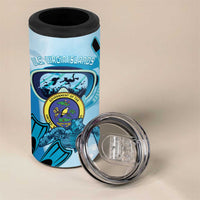 US Virgin Islands Snorkeling 4 in 1 Can Cooler Tumbler Sea Turtle Snorkel Ocean Style - Wonder Print Shop