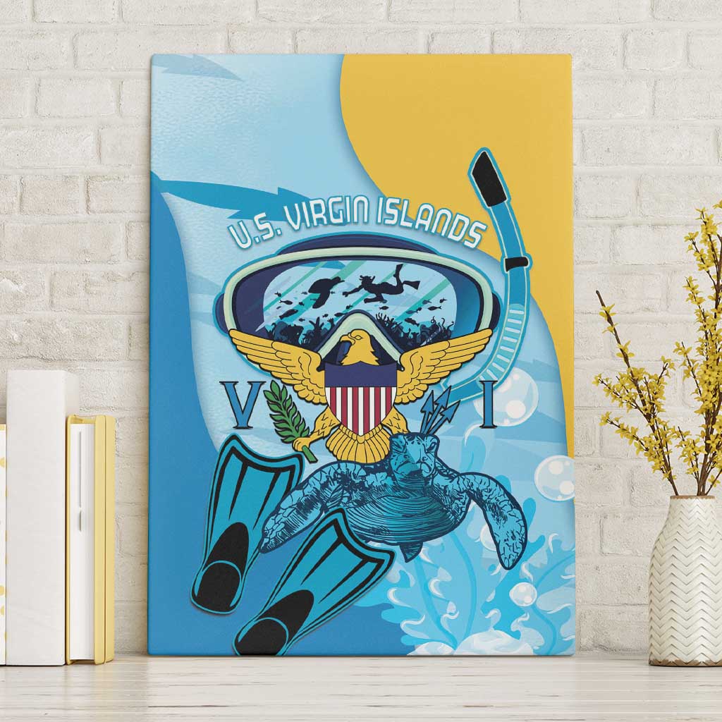 US Virgin Islands Snorkeling Canvas Wall Art Sea Turtle Snorkel Ocean Style - Wonder Print Shop