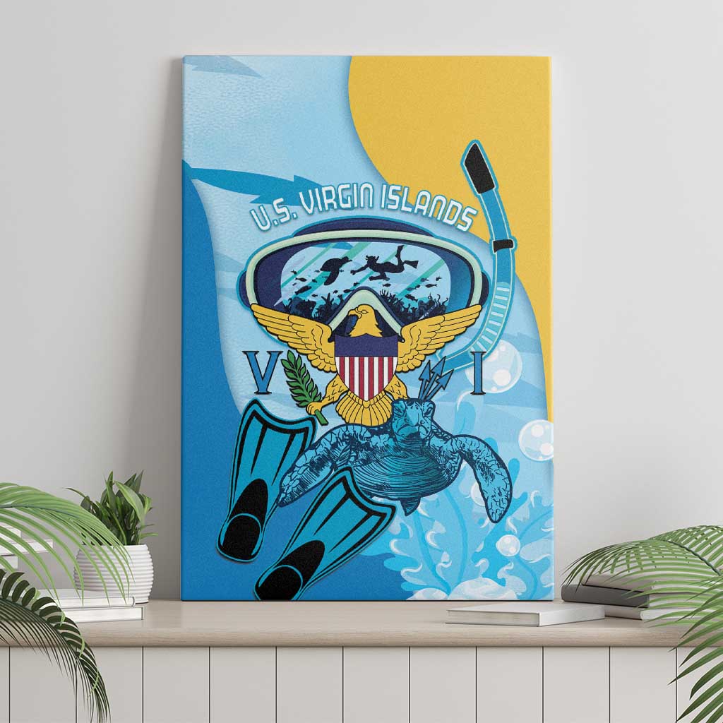 US Virgin Islands Snorkeling Canvas Wall Art Sea Turtle Snorkel Ocean Style - Wonder Print Shop