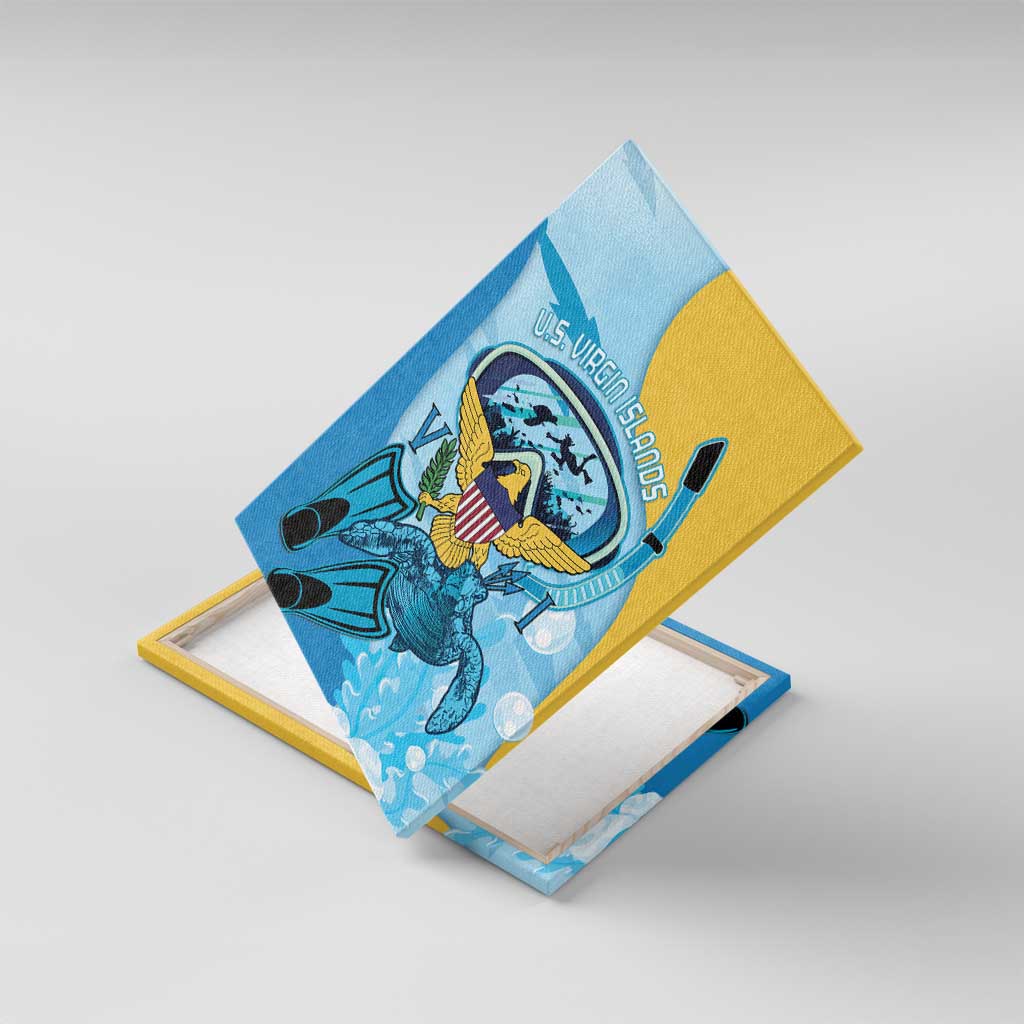 US Virgin Islands Snorkeling Canvas Wall Art Sea Turtle Snorkel Ocean Style - Wonder Print Shop