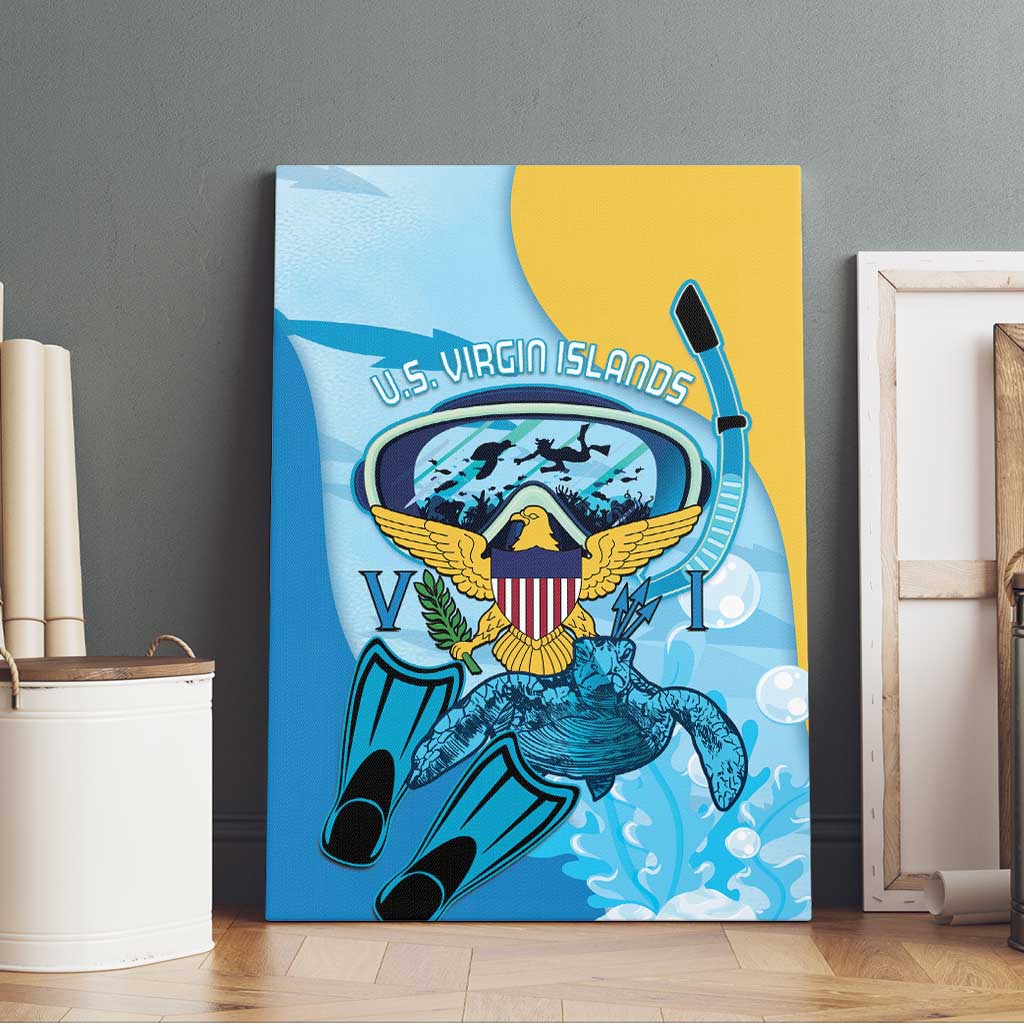 US Virgin Islands Snorkeling Canvas Wall Art Sea Turtle Snorkel Ocean Style - Wonder Print Shop