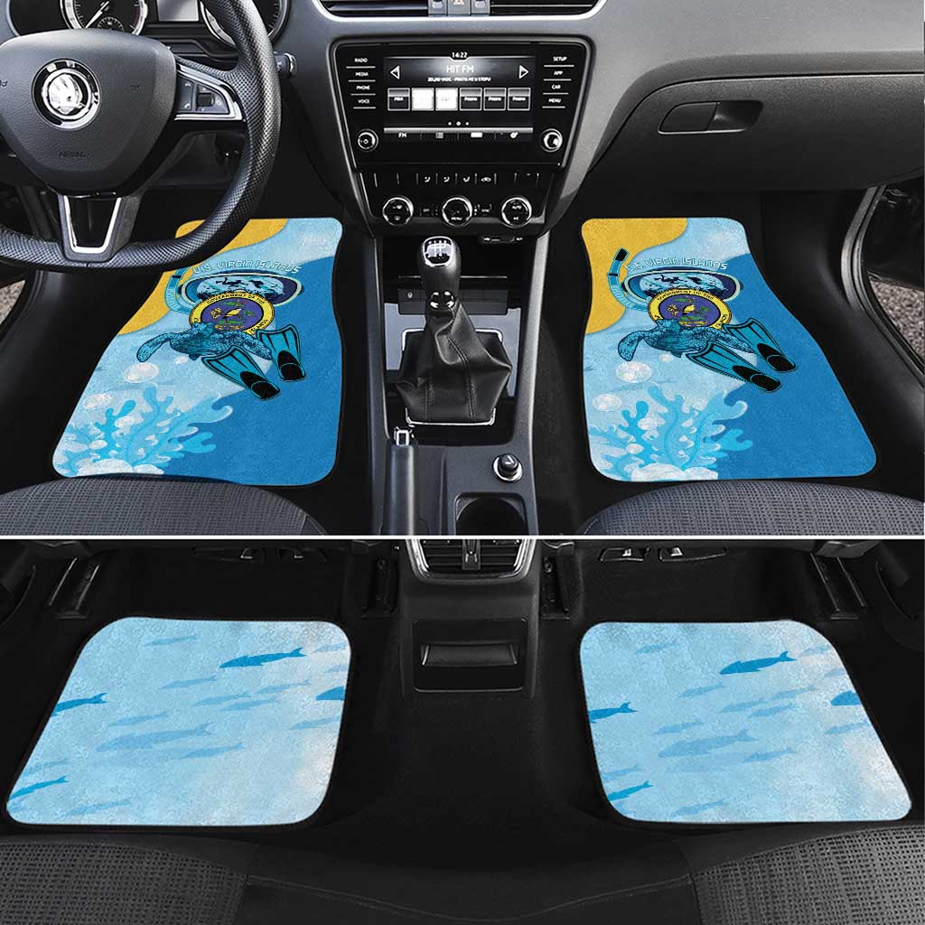 US Virgin Islands Snorkeling Car Mats Sea Turtle Snorkel Ocean Style - Wonder Print Shop