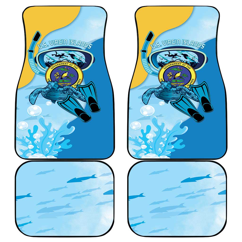 US Virgin Islands Snorkeling Car Mats Sea Turtle Snorkel Ocean Style - Wonder Print Shop
