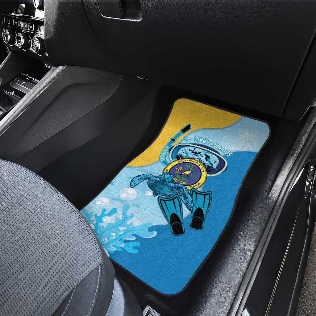US Virgin Islands Snorkeling Car Mats Sea Turtle Snorkel Ocean Style - Wonder Print Shop