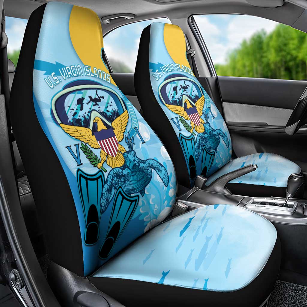 US Virgin Islands Snorkeling Car Seat Cover Sea Turtle Snorkel Ocean Style - Wonder Print Shop