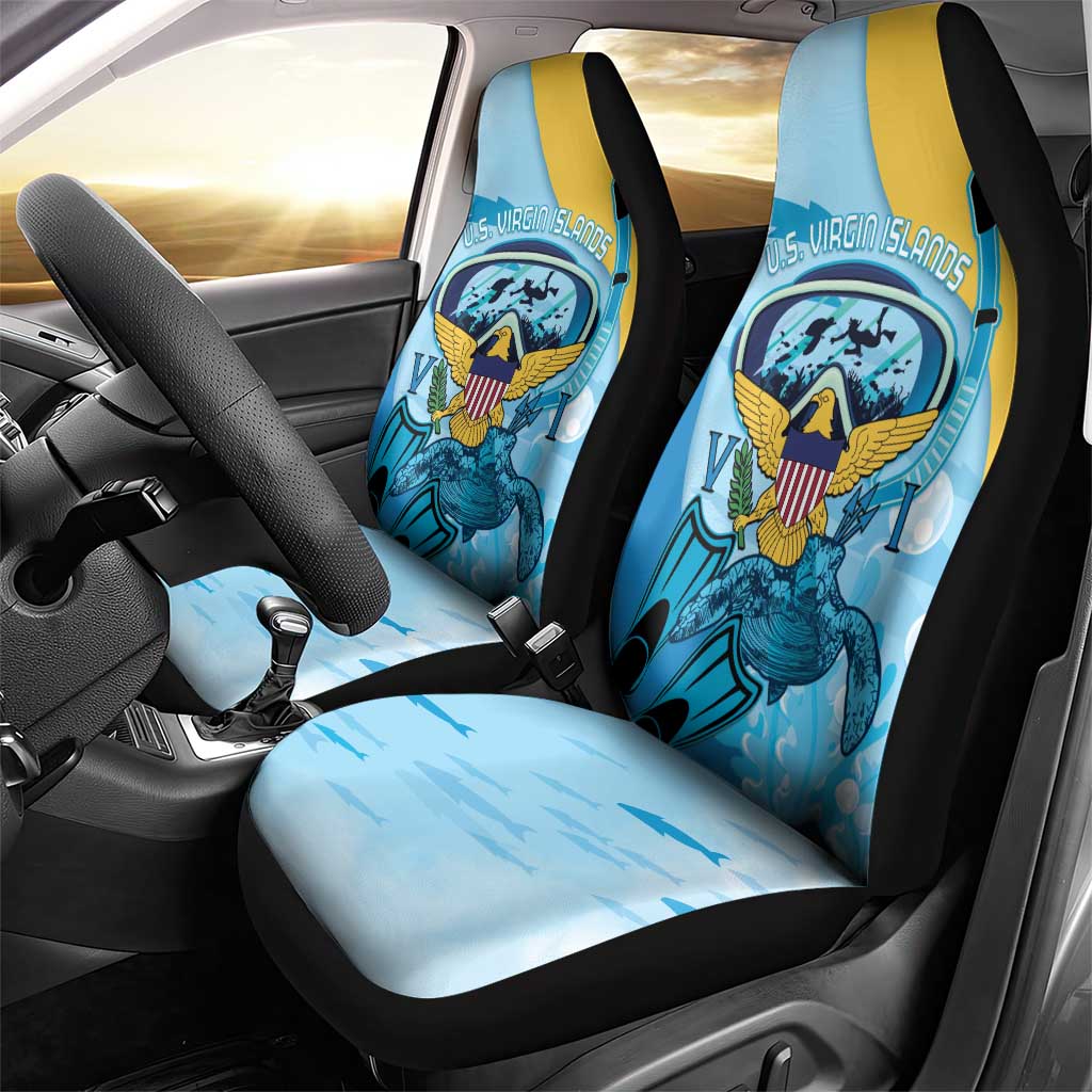 US Virgin Islands Snorkeling Car Seat Cover Sea Turtle Snorkel Ocean Style - Wonder Print Shop