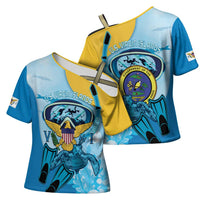 US Virgin Islands Snorkeling Cross Shoulder Shirt Sea Turtle Snorkel Ocean Style - Wonder Print Shop
