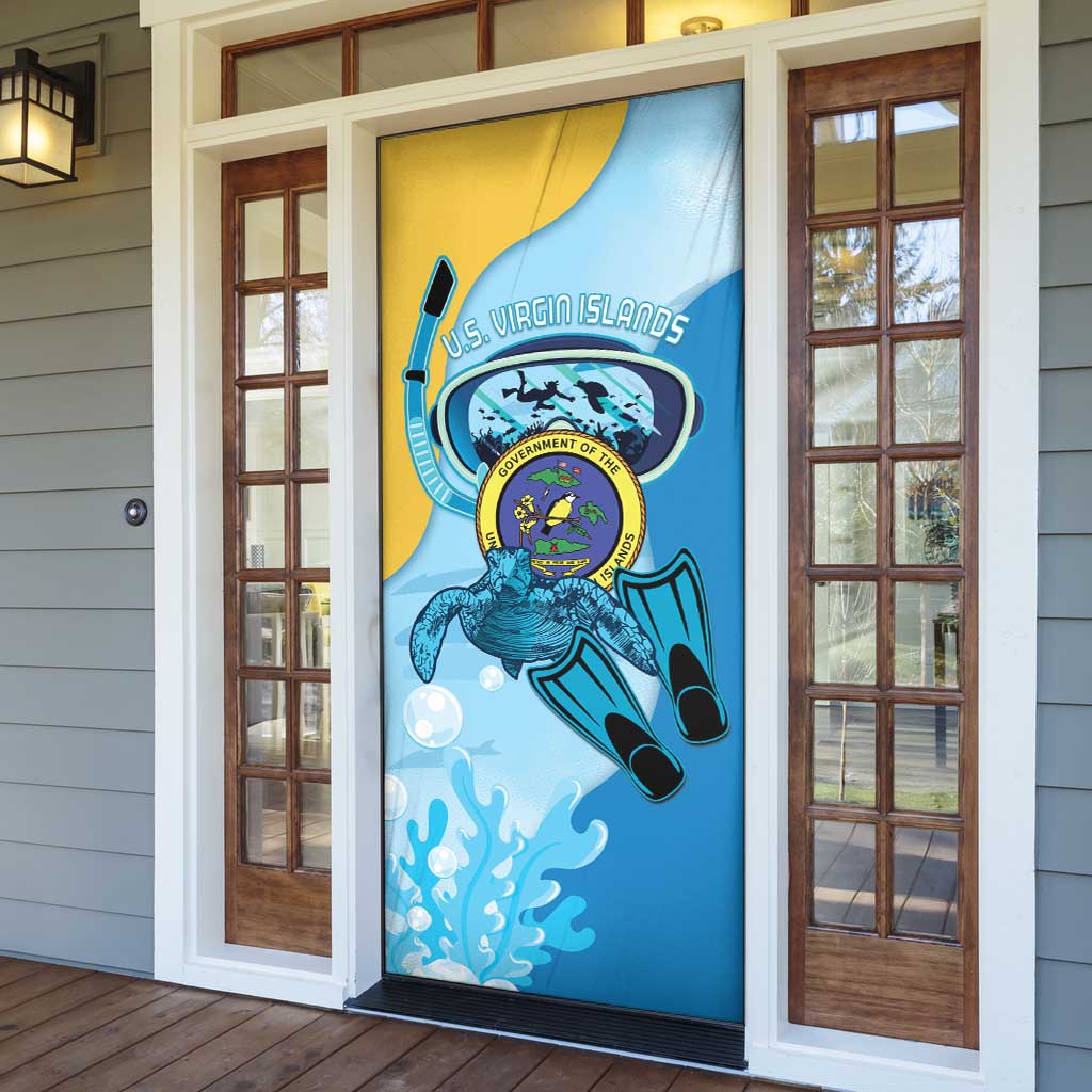 US Virgin Islands Snorkeling Door Cover Sea Turtle Snorkel Ocean Style - Wonder Print Shop
