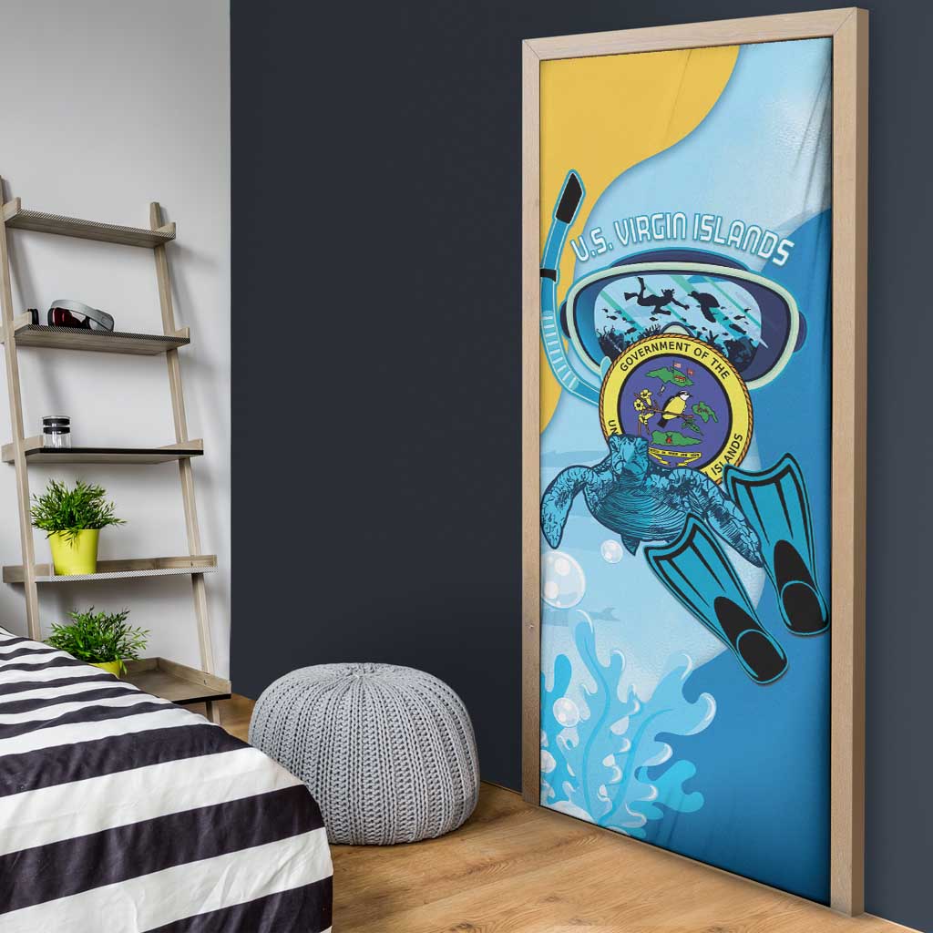 US Virgin Islands Snorkeling Door Cover Sea Turtle Snorkel Ocean Style - Wonder Print Shop