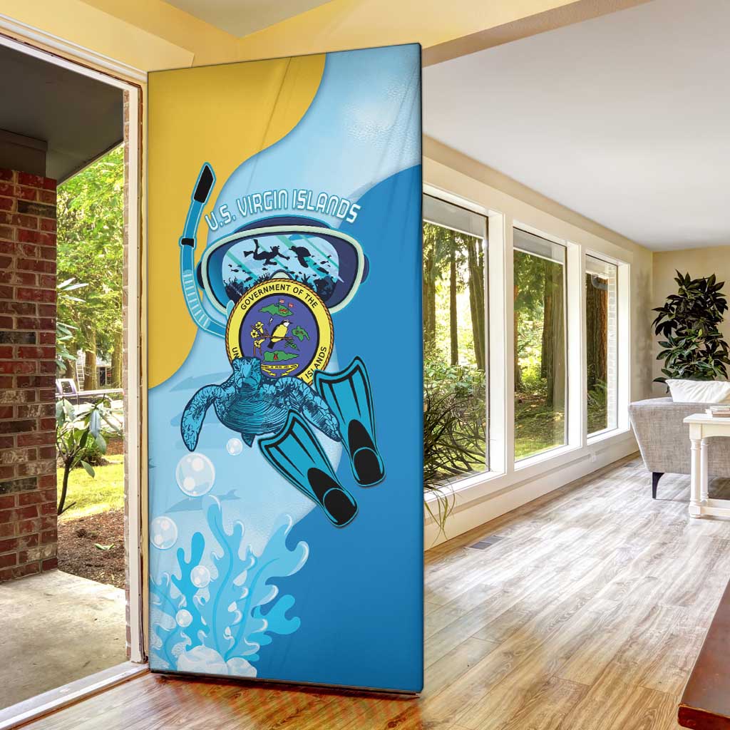 US Virgin Islands Snorkeling Door Cover Sea Turtle Snorkel Ocean Style - Wonder Print Shop