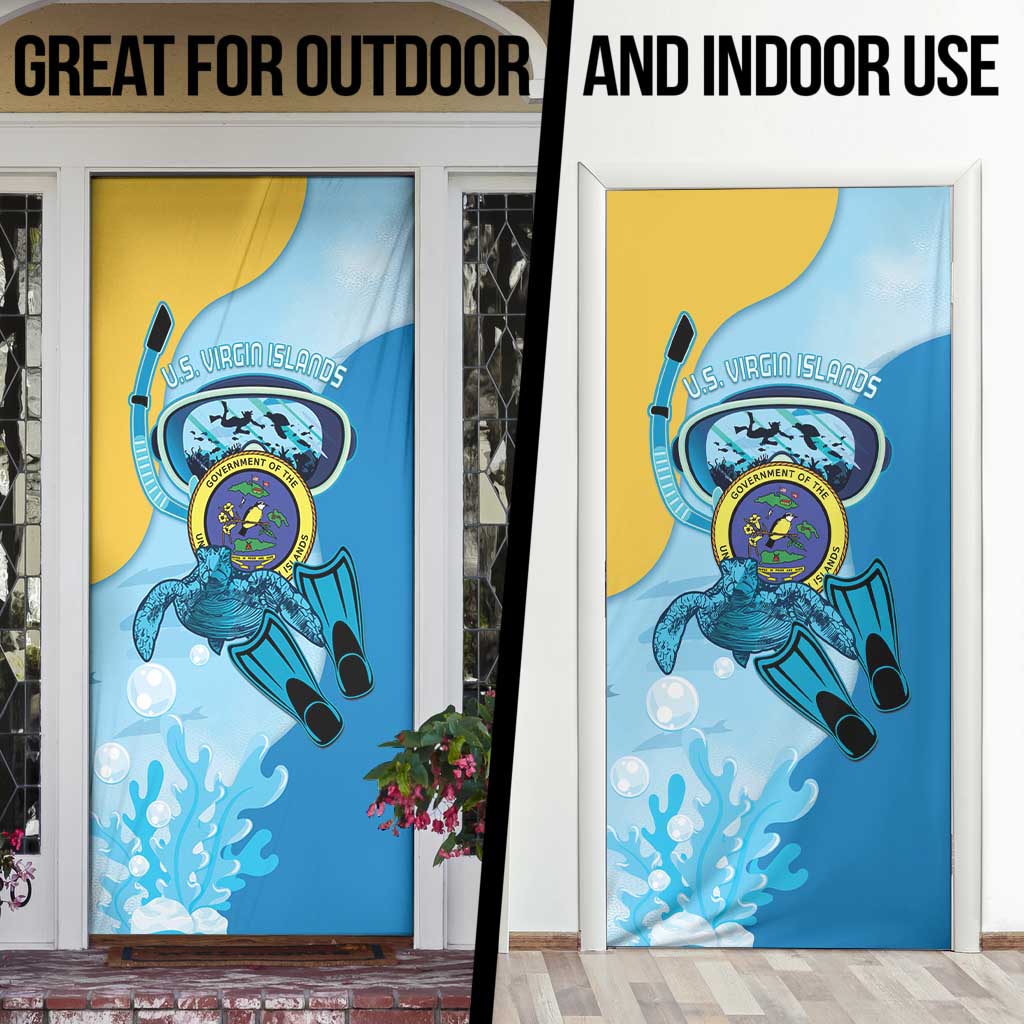 US Virgin Islands Snorkeling Door Cover Sea Turtle Snorkel Ocean Style - Wonder Print Shop