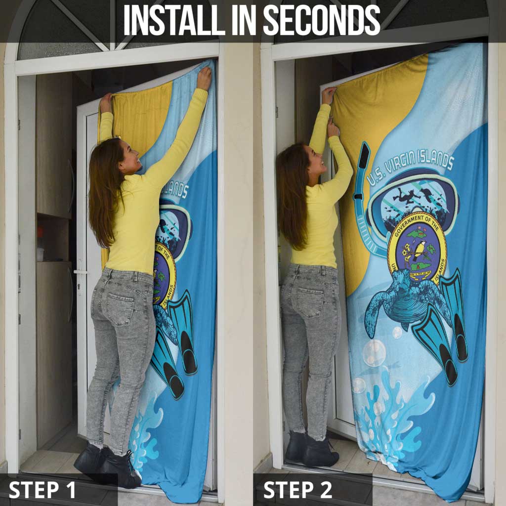 US Virgin Islands Snorkeling Door Cover Sea Turtle Snorkel Ocean Style - Wonder Print Shop