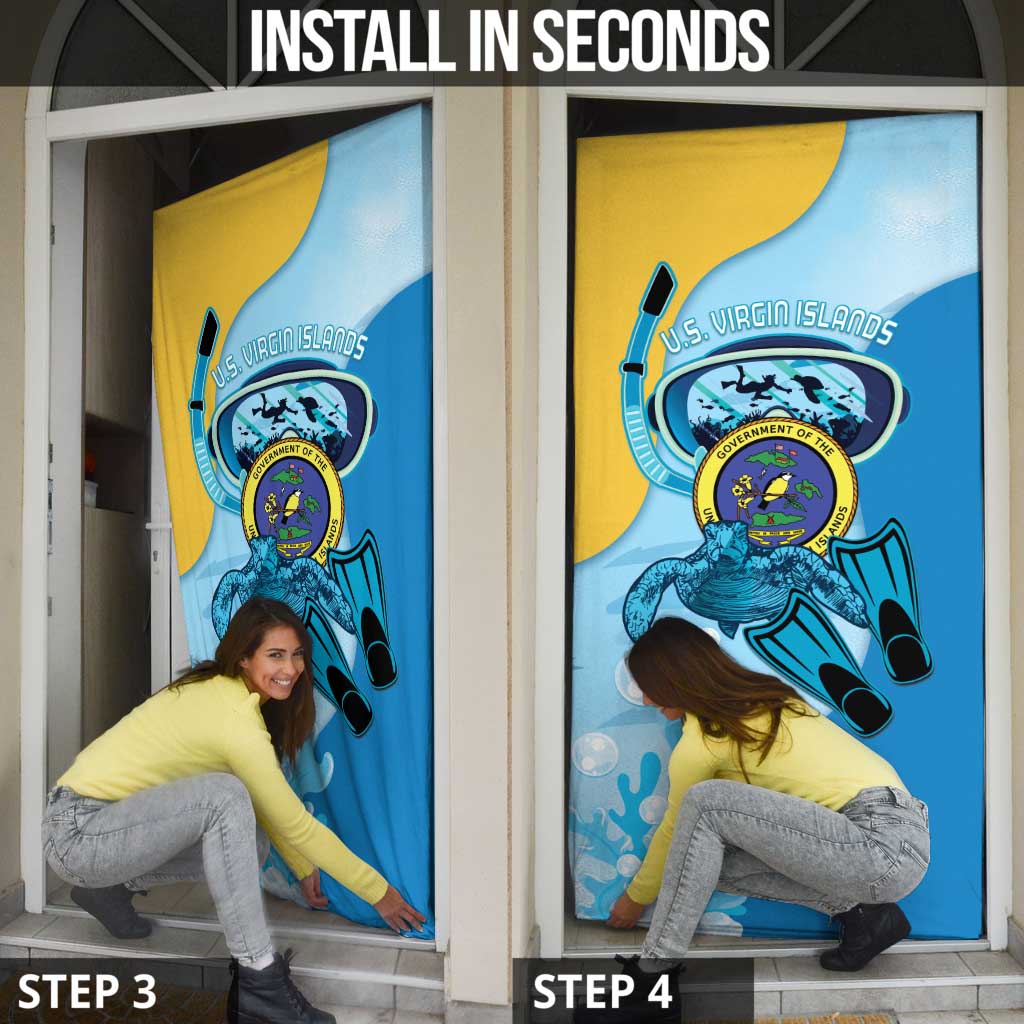 US Virgin Islands Snorkeling Door Cover Sea Turtle Snorkel Ocean Style - Wonder Print Shop