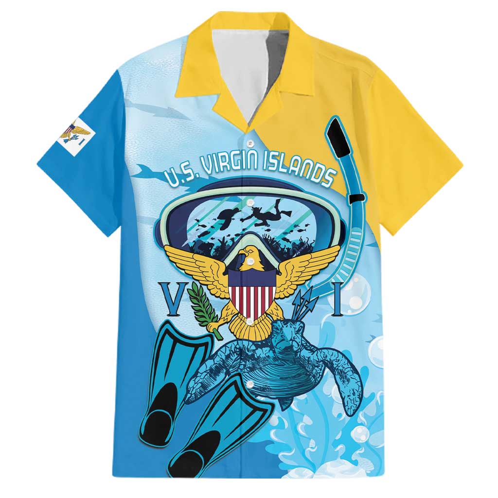 US Virgin Islands Snorkeling Family Matching Long Sleeve Bodycon Dress and Hawaiian Shirt Sea Turtle Snorkel Ocean Style - Wonder Print Shop