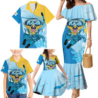 US Virgin Islands Snorkeling Family Matching Mermaid Dress and Hawaiian Shirt Sea Turtle Snorkel Ocean Style - Wonder Print Shop