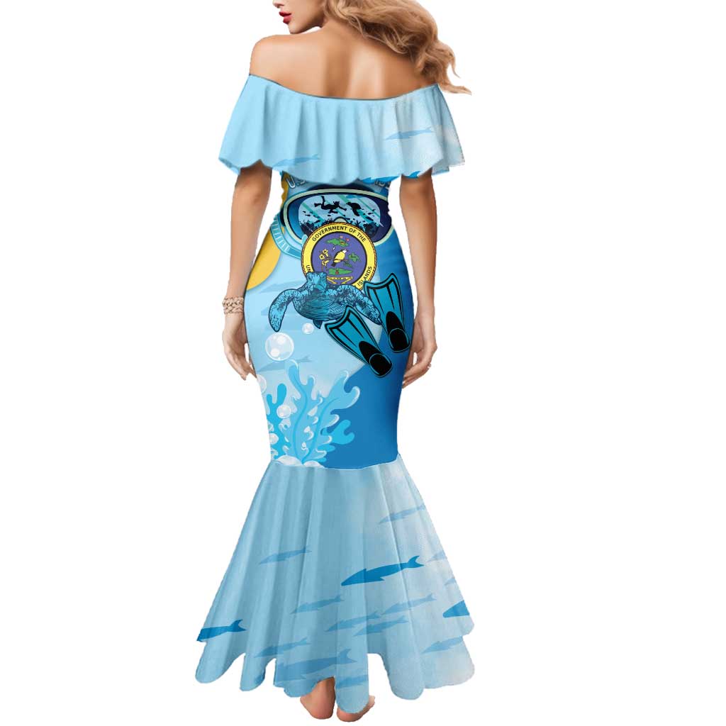 US Virgin Islands Snorkeling Family Matching Mermaid Dress and Hawaiian Shirt Sea Turtle Snorkel Ocean Style - Wonder Print Shop