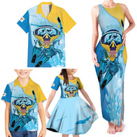 US Virgin Islands Snorkeling Family Matching Tank Maxi Dress and Hawaiian Shirt Sea Turtle Snorkel Ocean Style - Wonder Print Shop