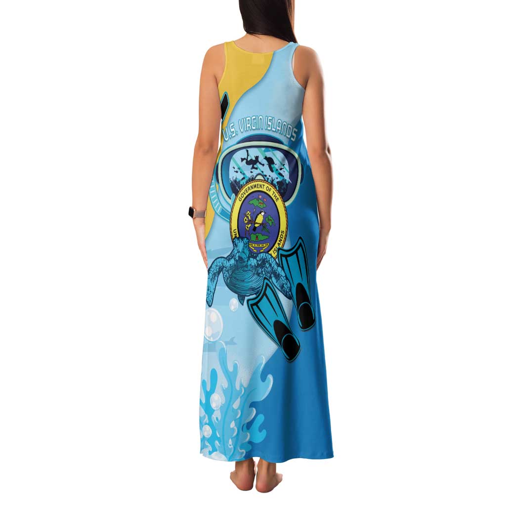 US Virgin Islands Snorkeling Family Matching Tank Maxi Dress and Hawaiian Shirt Sea Turtle Snorkel Ocean Style - Wonder Print Shop